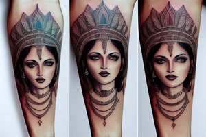 Beautiful slim Indian girl tattoo idea