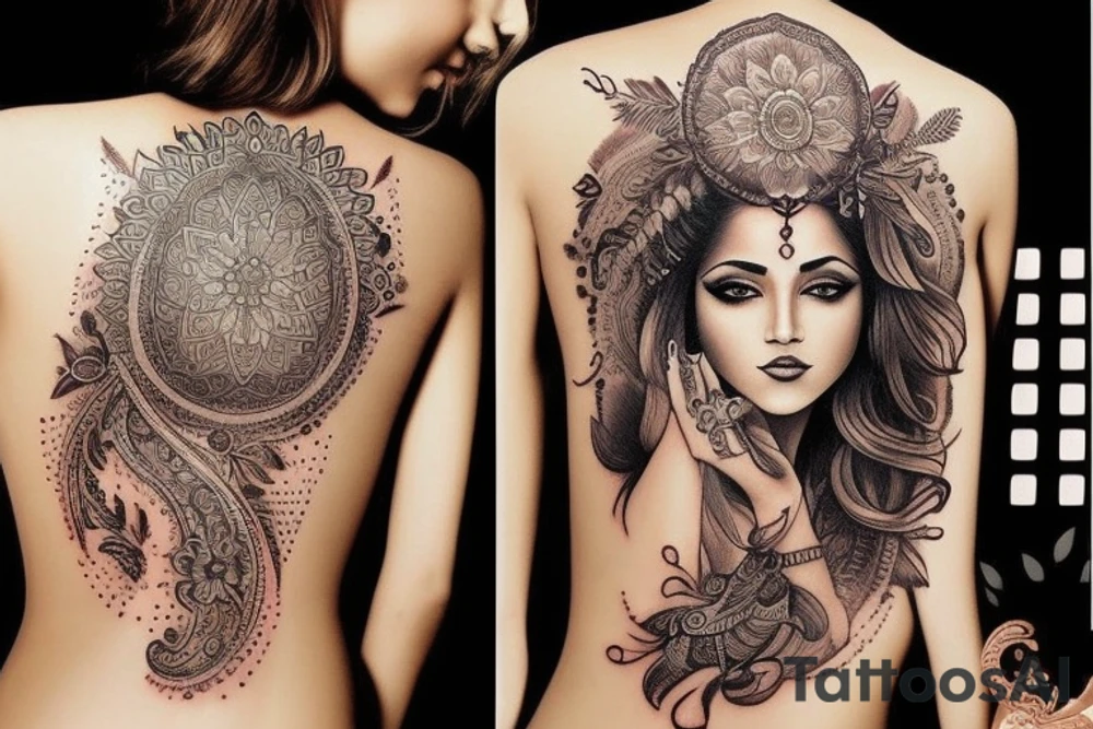 Beautiful slim Indian girl tattoo idea