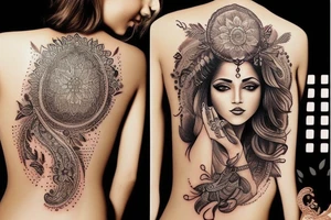 Beautiful slim Indian girl tattoo idea