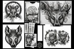 Hirsch mit Bergen tattoo idea