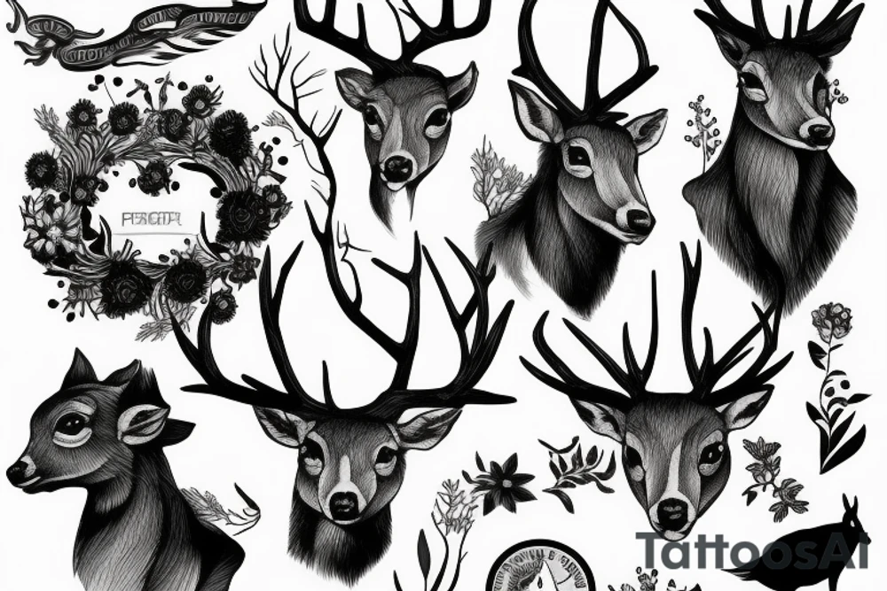 Hirsch mit Bergen tattoo idea