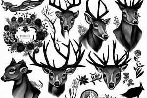 Hirsch mit Bergen tattoo idea