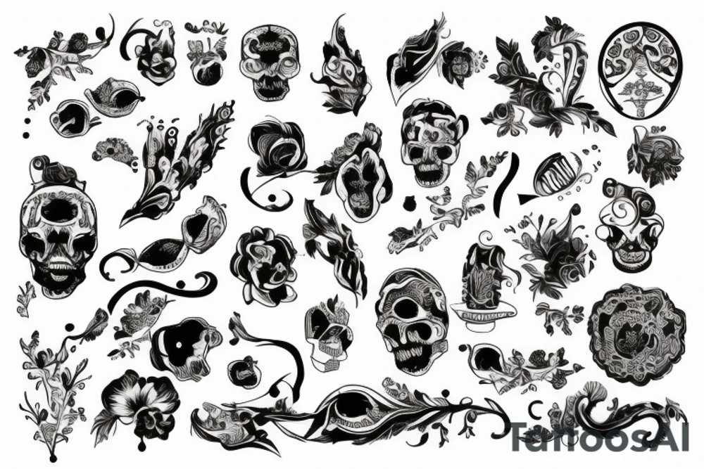 Hirschgeweih mit Bergen tattoo idea