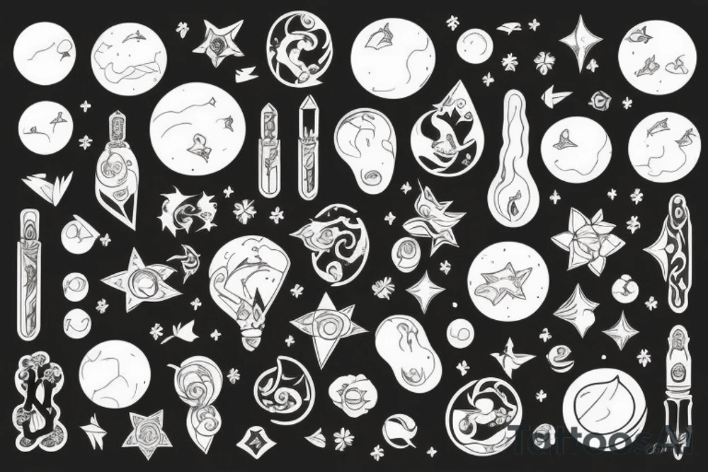 Erde mit Elementen tattoo idea