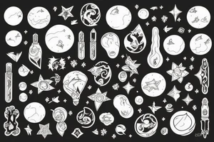 Erde mit Elementen tattoo idea