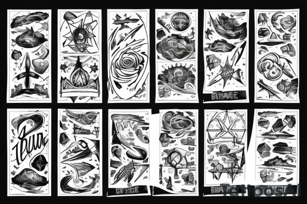 Runde Erde mit Feuer, Wasser, Erde, Luft im Kreis tattoo idea