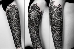 strands of roses on the upper arm tattoo idea