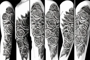 strands of roses on the upper arm tattoo idea