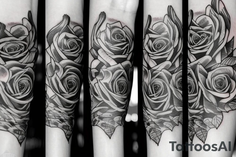 strands of roses on the upper arm tattoo idea