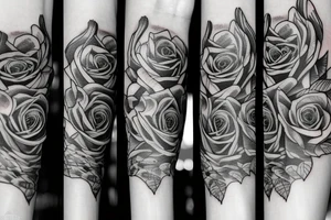 strands of roses on the upper arm tattoo idea