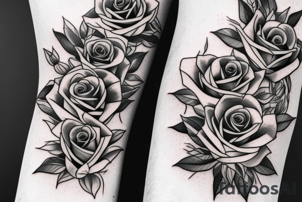 strands of roses on the upper arm tattoo idea
