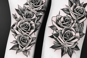 strands of roses on the upper arm tattoo idea
