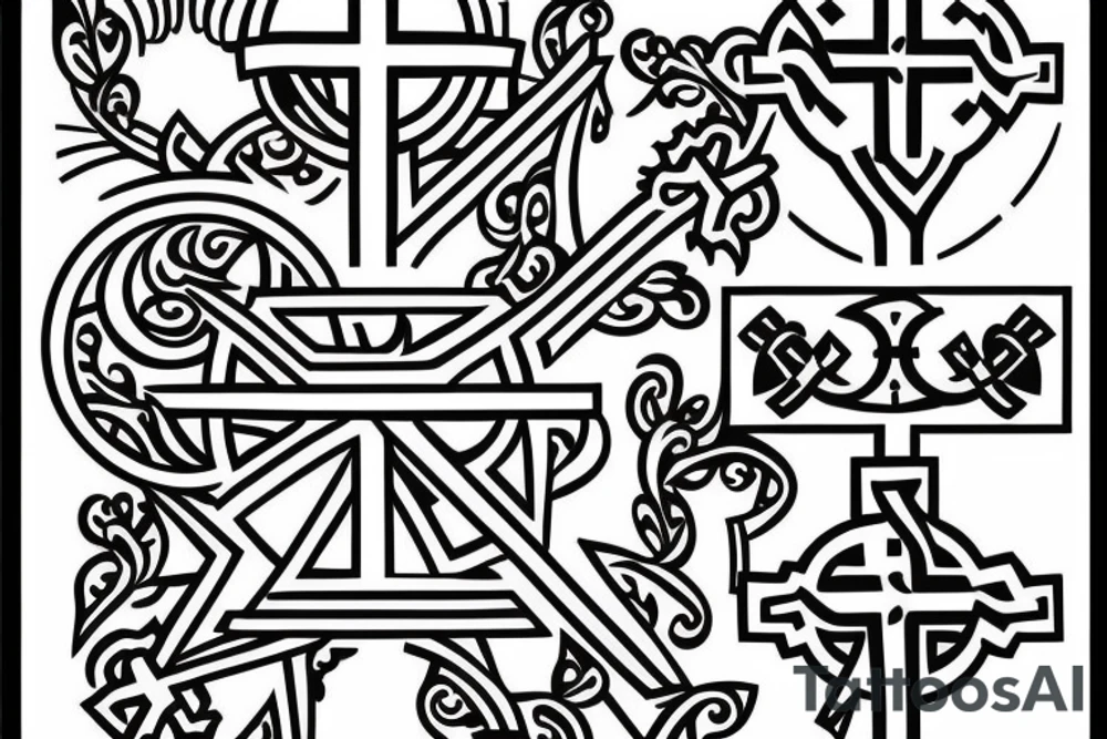 Orthodox cross tattoo idea