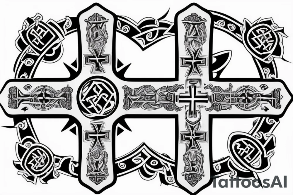 Orthodox cross tattoo idea