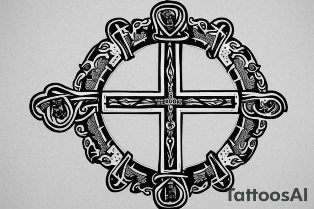 Orthodox cross tattoo idea