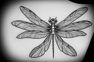 fineline dragonfly small thin lines mistic tattoo idea