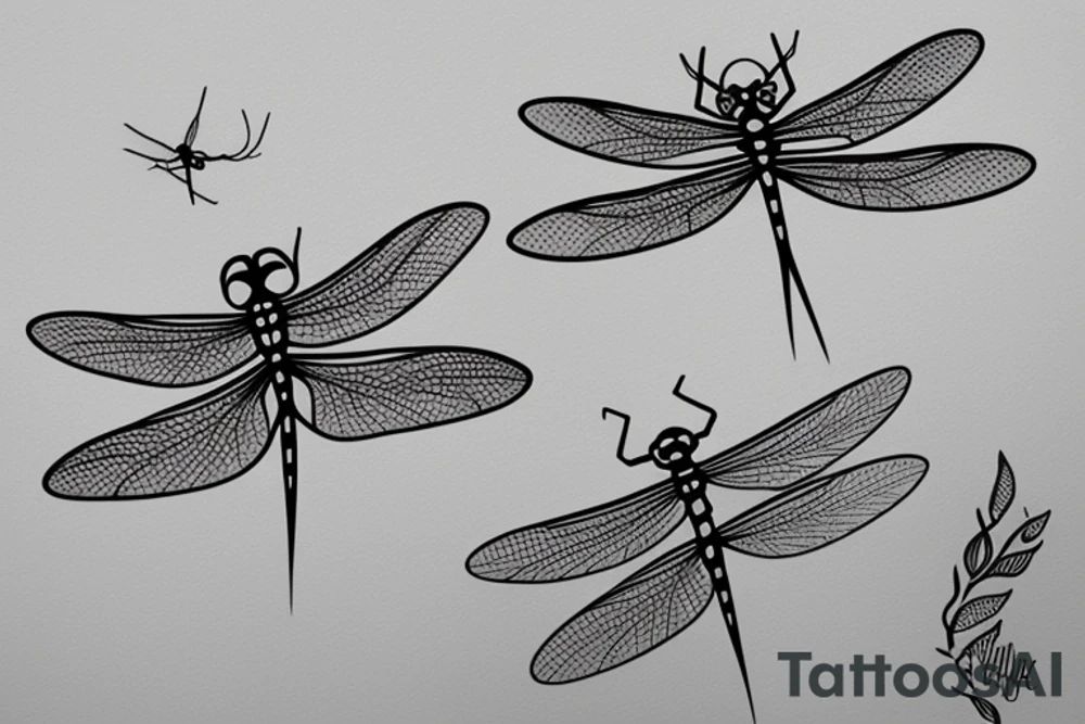 fineline dragonfly small thin lines mistic  minimalism tattoo idea