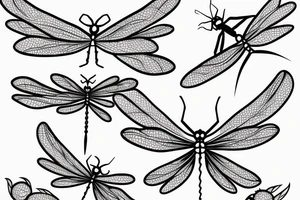 fineline dragonfly small thin lines mistic  minimalism tattoo idea
