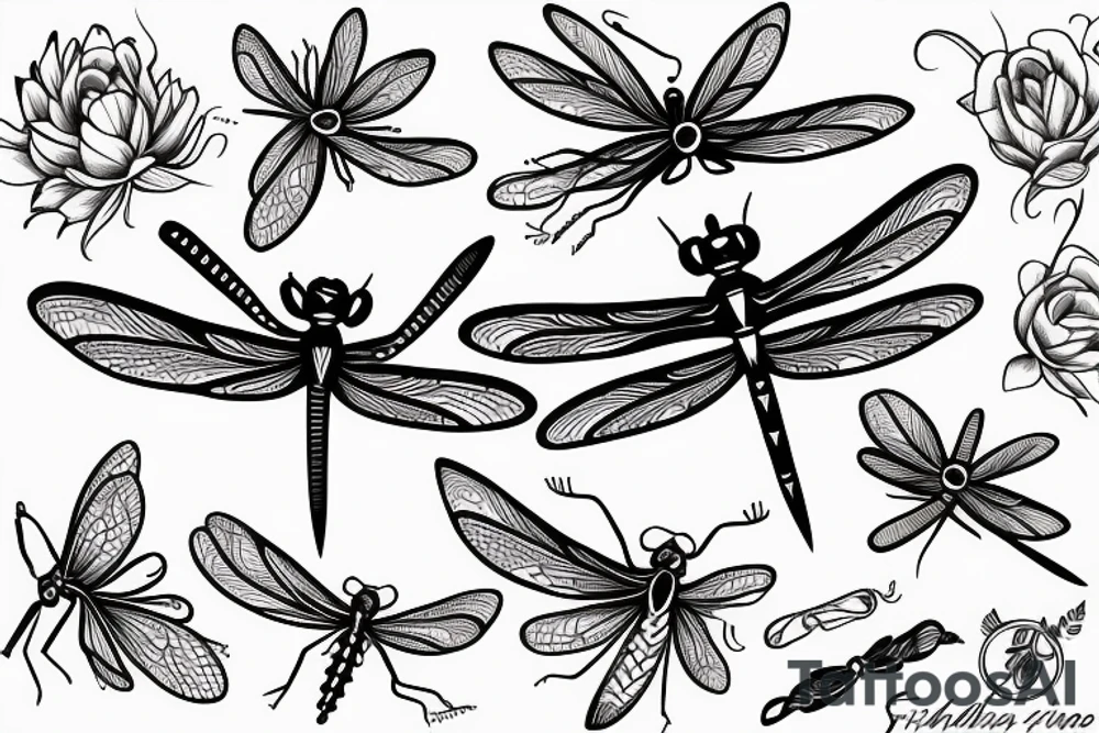 fineline dragonfly small thin lines mistic  minimalism tattoo idea