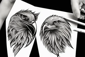 Eagle tatto covering shouder and half bicep tattoo idea