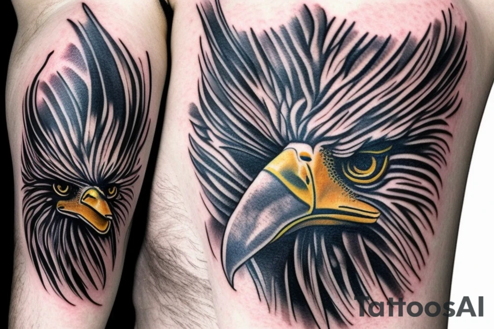 Eagle tatto covering shouder and half bicep tattoo idea
