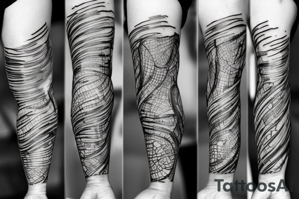 peeled forearm skin reveals roots tattoo idea