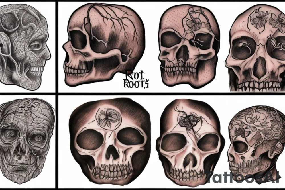 roots under flesh tattoo idea