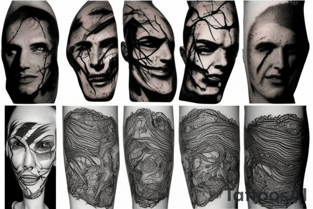 roots under ripped flesh tattoo idea