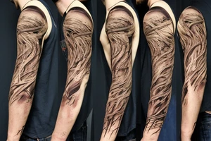 roots under ripped flesh tattoo idea