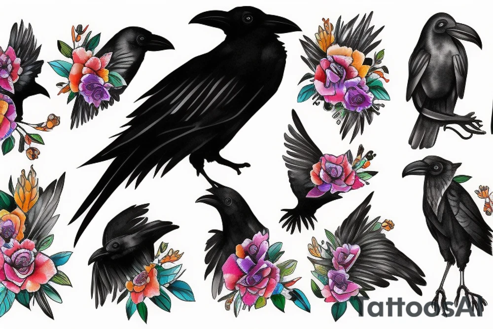 Spanish girl with one raven tattoo idea