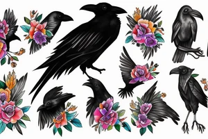 Spanish girl with one raven tattoo idea