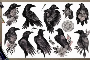 Spanish girl with one raven tattoo idea