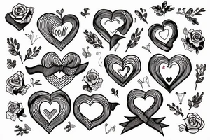 heart with ribbon that has the name jena and blabbed wire and roses tattoo idea