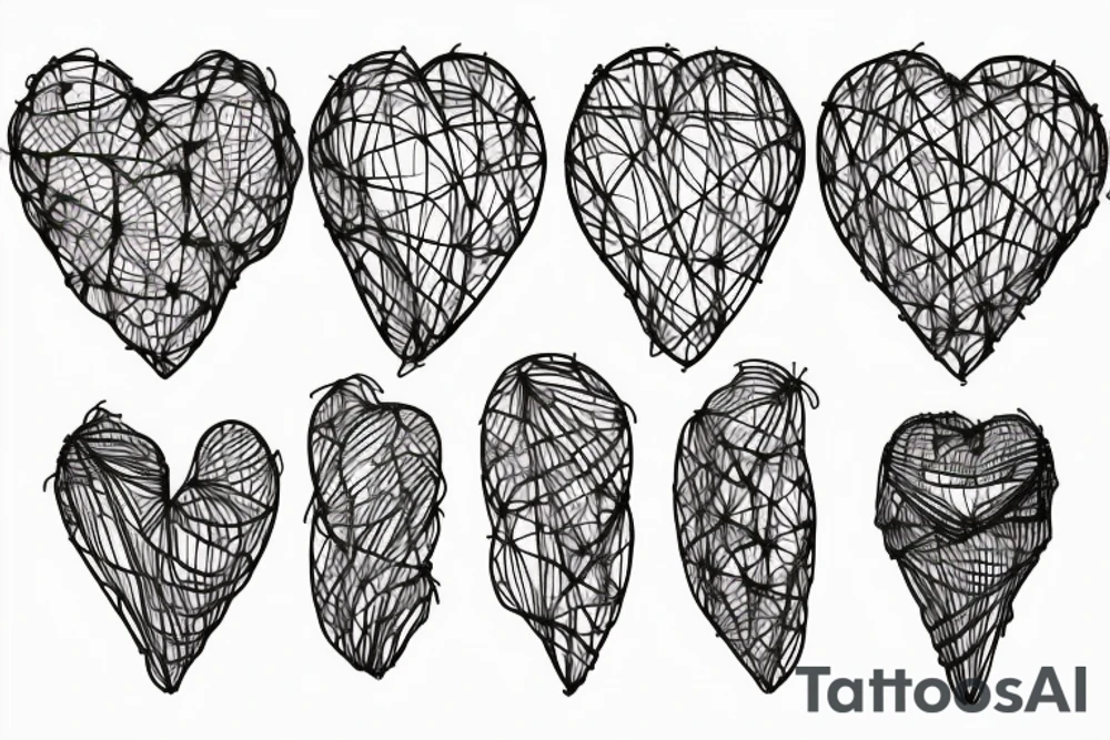 heart with barbbed wire tattoo idea