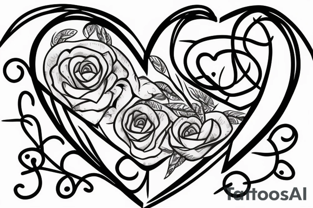 heart with barbbed wire tattoo idea