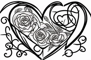 heart with barbbed wire tattoo idea