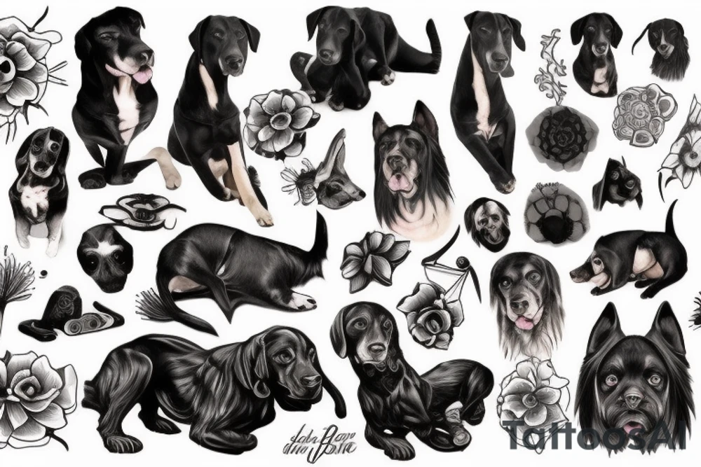 black breton dog tattoo idea