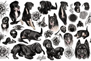 black breton dog tattoo idea