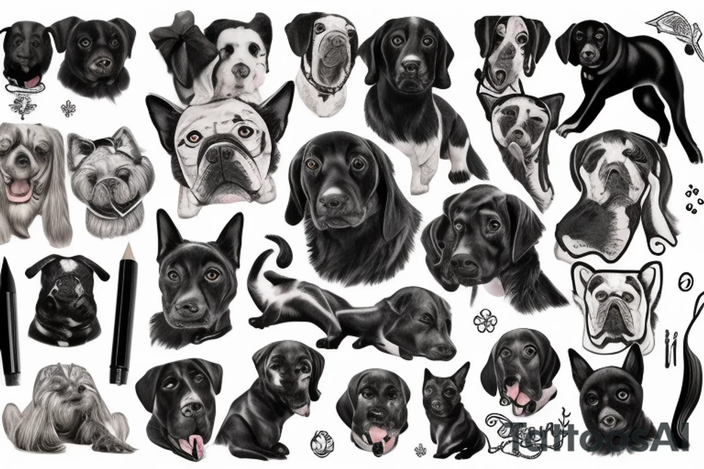 black breton dog tattoo idea