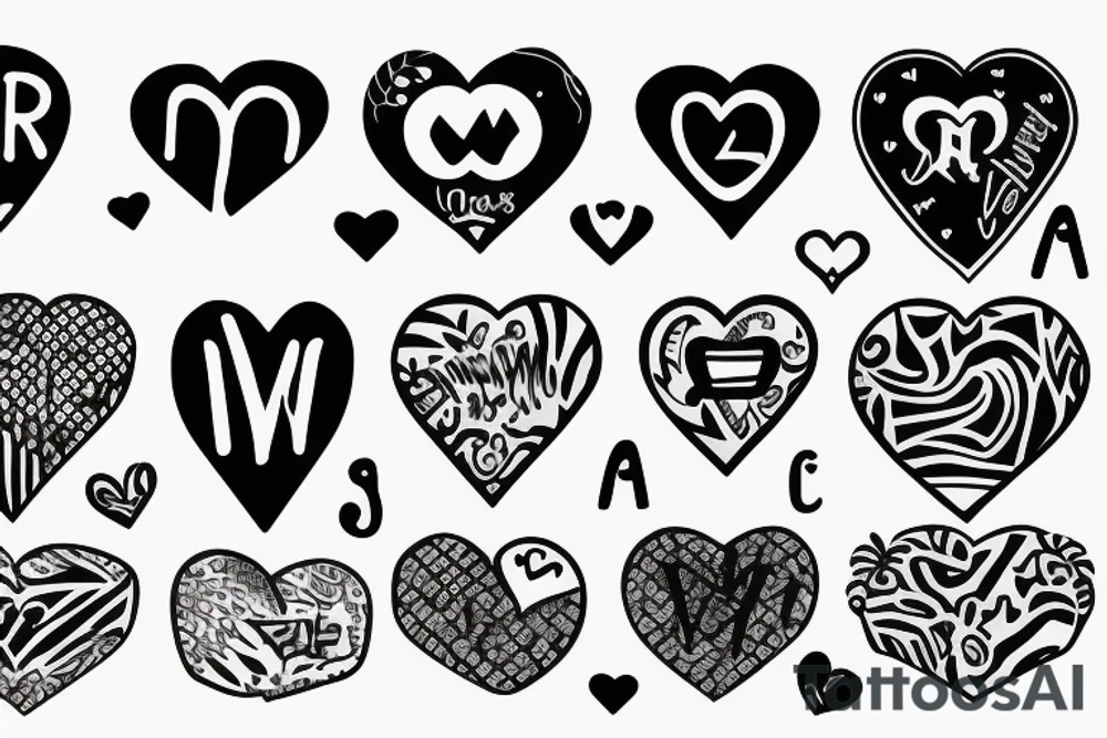 Upside down heart with letter A inside tattoo idea Upside down heart with letter A inside tattoo idea