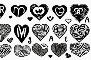 Upside down heart with letter A inside tattoo idea