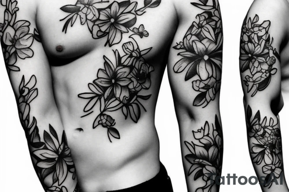 Realistic Arabian jasmine flower tattoo idea
