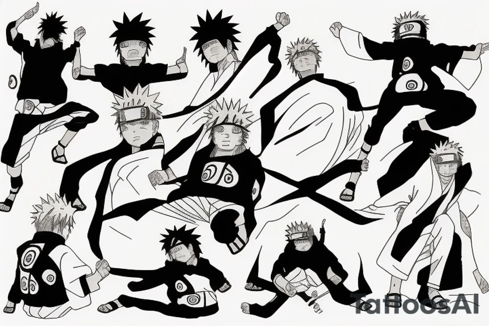 Naruto Uzumaki and Sasuke holding hands tattoo idea