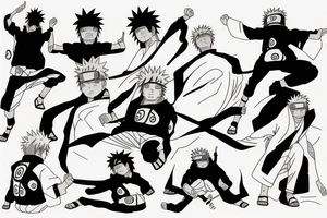 Naruto Uzumaki and Sasuke holding hands tattoo idea