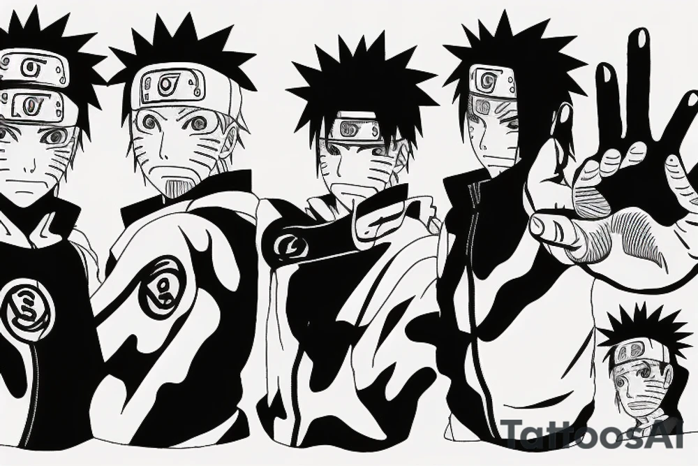 Naruto Uzumaki and Sasuke holding hands tattoo idea