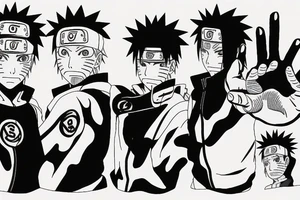 Naruto Uzumaki and Sasuke holding hands tattoo idea