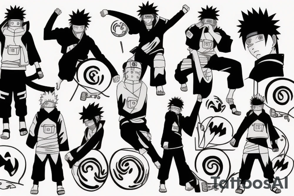 Naruto Uzumaki and Sasuke holding hands tattoo idea