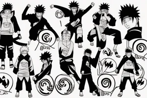 Naruto Uzumaki and Sasuke holding hands tattoo idea