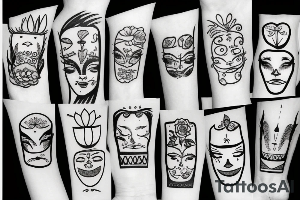 flowerpot with face tattoo idea