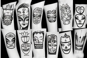 flowerpot with face tattoo idea